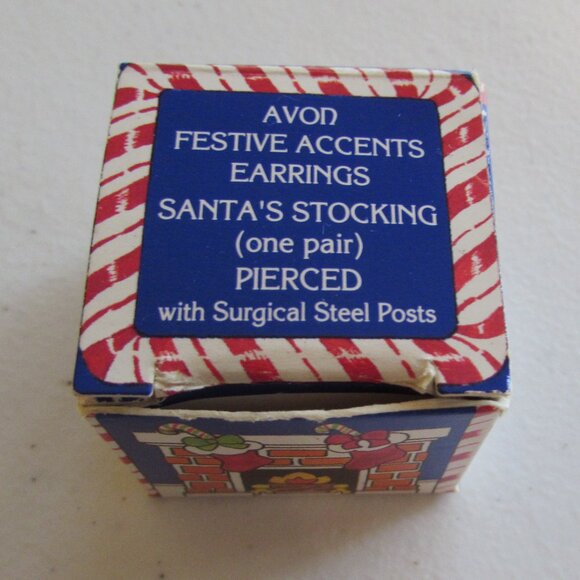 Avon 1992 Santa's Stockings Pierced Earrings NIB - Picture 11 of 11